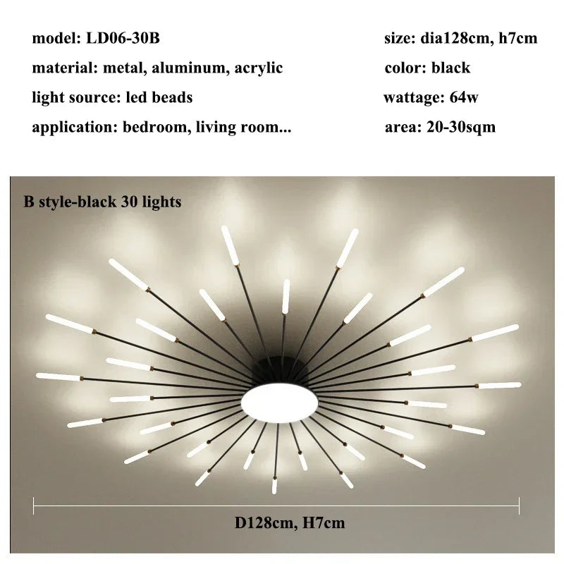 Modern LED Ceiling Chandelier for Home Lighting and Bedroom Luster