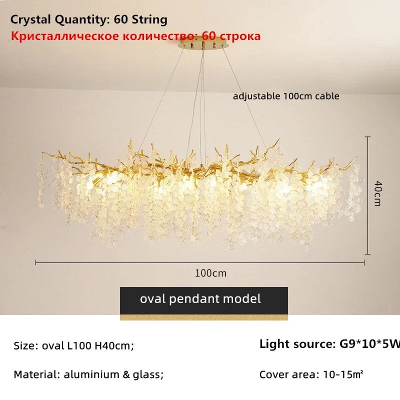 Money Tree Crystal Ceiling Chandelier