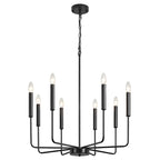 Modern Black Chandelier 6-Light Candle Pendant Light for Dining Room and Kitchen