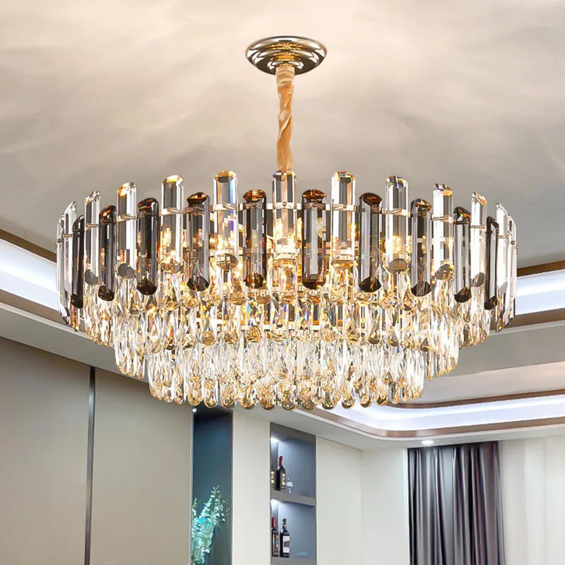 Luxury Crystal Chandelier: Modern Living Room & Dining Room LED Lighting