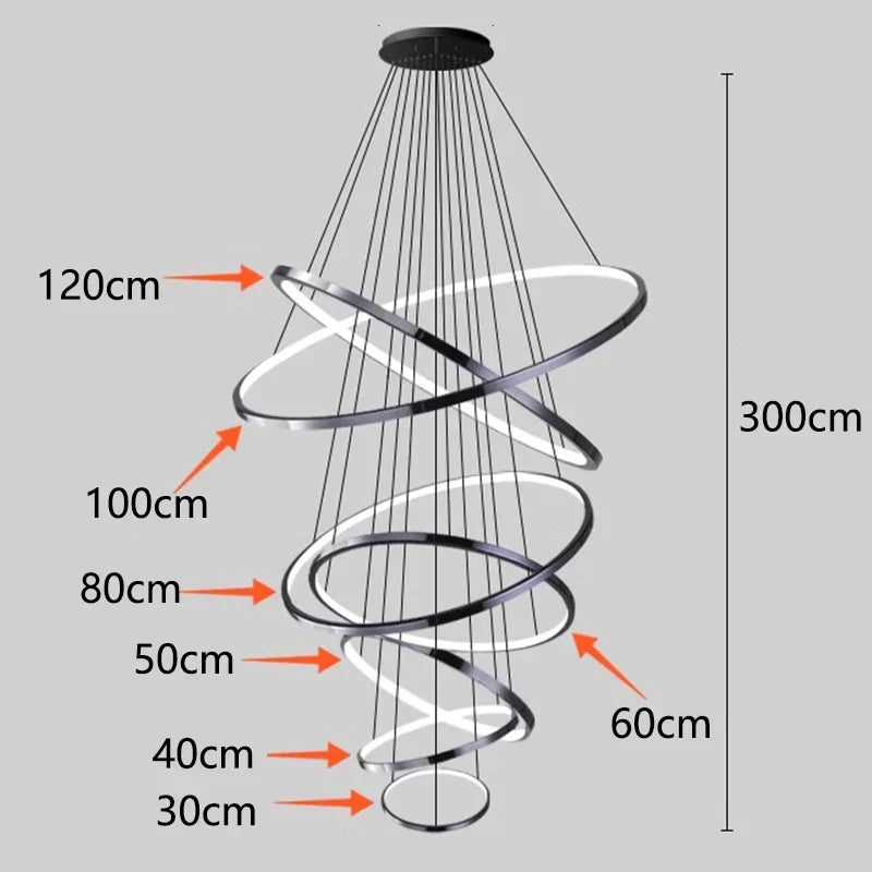 Nordic Home Stair Chandelier Living Room Bedroom Dining Room Pendant Lights Ceiling Light Indoor Lighting