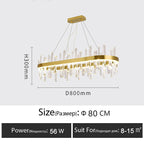 Luxury Crystal Dimmable Round Chandelier - Glossy LED Lighting