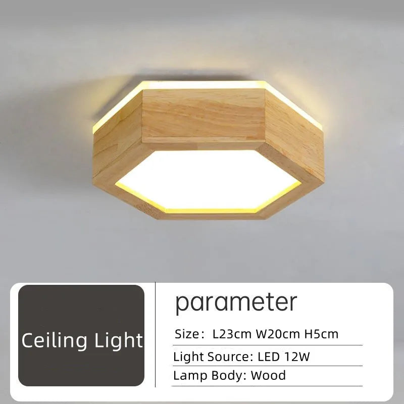 Round Wood LED Ceiling Lights for Modern Home Decor