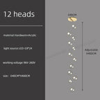 Modern Loft Chandelier Staircase Pendant Light Fixture - Designer Suspension Lustre