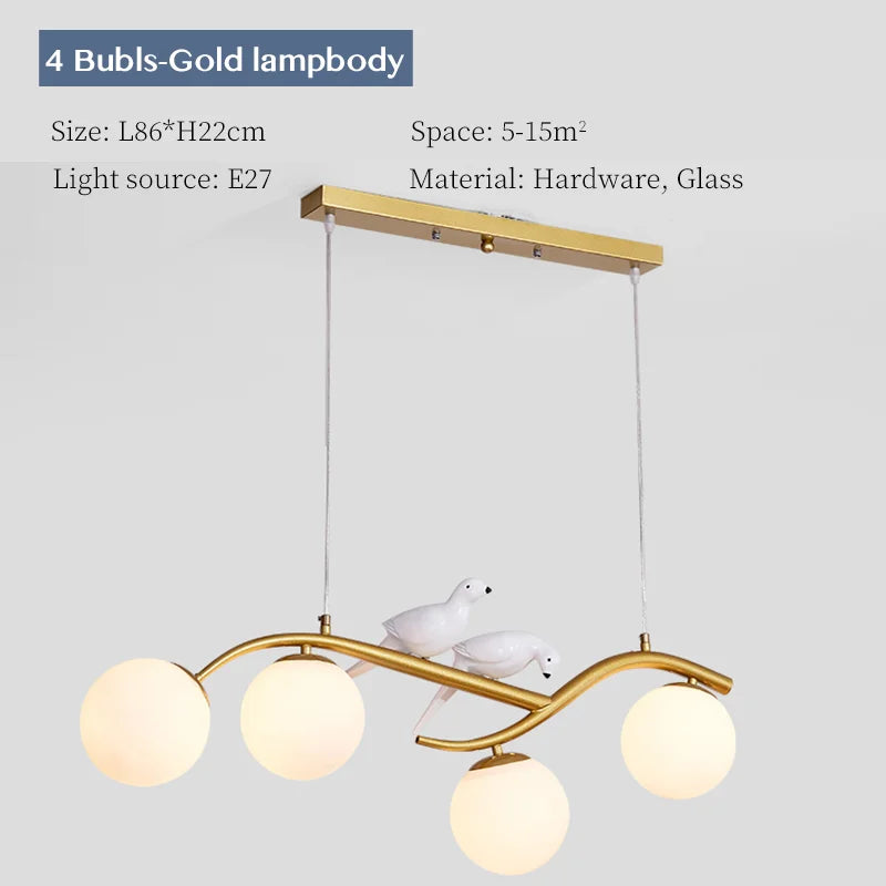White Bird Ceiling Chandelier Kitchen Island Dining Pendant Lights Home Decor
