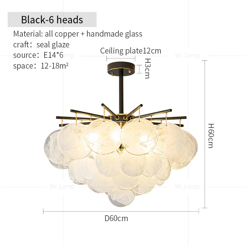 Modern Luxury Black Gold Chandelier for Living Room and Restaurant