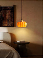 Retro LED Pumpkin Pendant Light for Dining Room, Bar, and Bedroom Decor