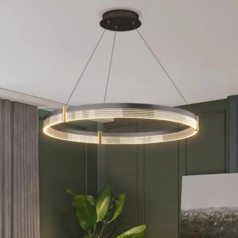 Black Acrylic LED Pendant Light for Modern Home Decor
