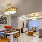 Crystal Ceiling Chandelier: Luxury Round LED Light for Living Room, Artistic Home Decor