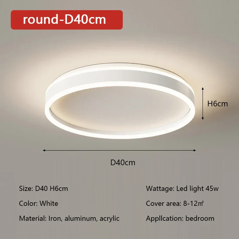 Modern Minimal LED Ceiling Light Acrylic Dimmable Round Lamp Fixtures