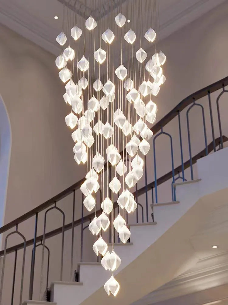 Magnolia Flower G9 LED Chandelier - White Luxury Pendant Light Fixtures