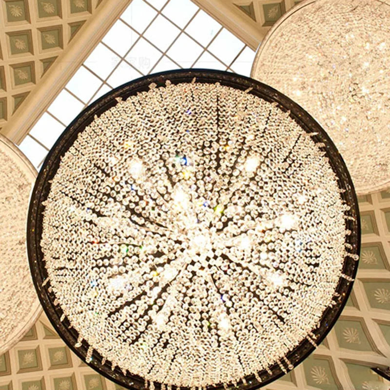 Crystal Tassel Iron Chandelier: Luxury LED Hanging Lamp for Living Room & Restaurant