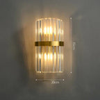 Art Deco Stainless Steel Crystal LED Wall Sconce Black Gold Bedroom Corridor