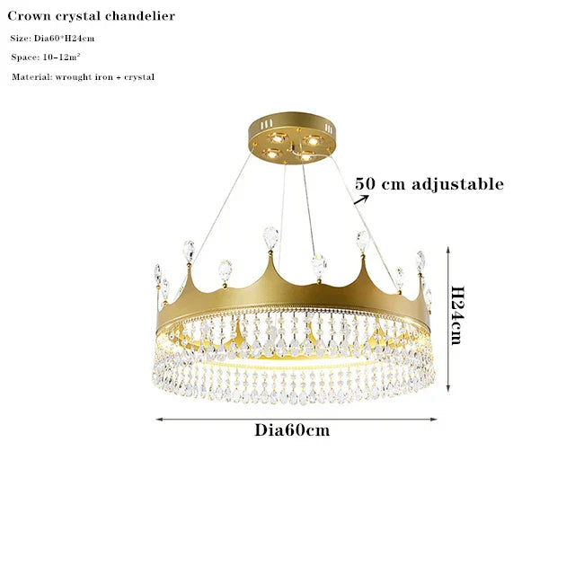 Princess Crown Crystal LED Chandelier for Home Lighting