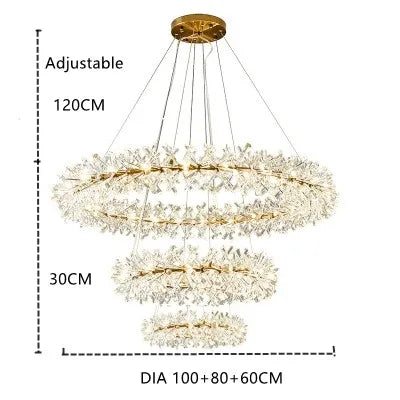Crystal Flower Chandelier: Nordic Luxury Lighting for Home Decor & Restaurant