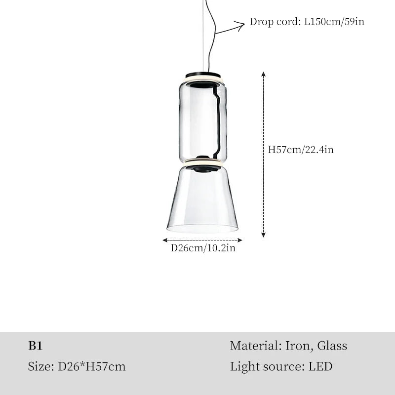 Modern Clear Glass LED Ceiling Chandelier for Living Room & Bar Décor
