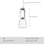 Modern Clear Glass LED Ceiling Chandelier for Living Room & Bar Décor