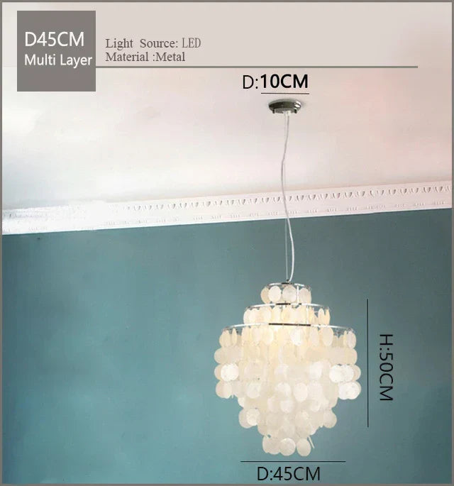 Nordic Shell Wind Chime Chandelier LED Pendant Light