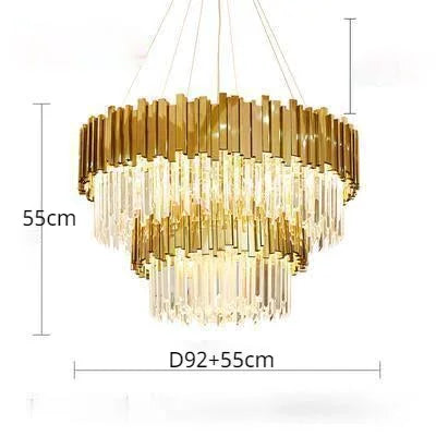 Crystal Gold Chandeliers: Modern Luxury for Villa Living Room - Nordic Design