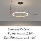 Circle Ring Pendant Light Chandelier Modern Living Room Bedroom Lamps Ceiling Luminaire