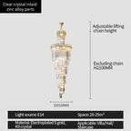 Crystal Chandelier: Modern Duplex Villa Hall Light Luxury Rotating Hollow Strip Crystal