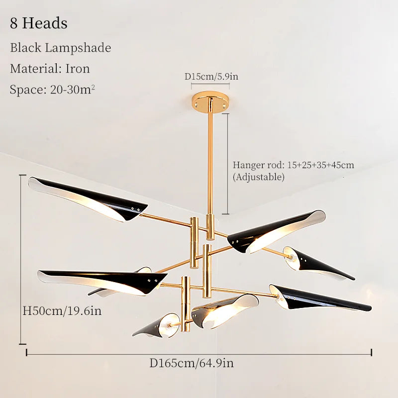 Modern Iron Hanging Ceiling Lamp LED Light Chandelier for Living Room Bedroom Shop Bar