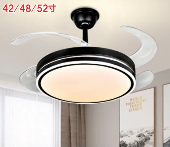 LED Invisible Fan Lamp Modern Ceiling Chandelier for Living Room Bedroom