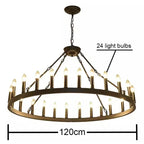Modern Retro Round LED Pendant Lights - Black Ceiling Chandelier for Living Room and Restaurant