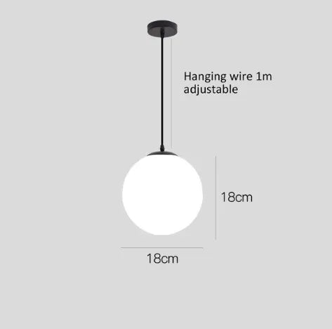 Nordic Glass Pendant Lights - White Ball Hanging Lamps for Home Decor