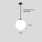Nordic Glass Pendant Lights - White Ball Hanging Lamps for Home Decor