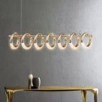 Gold Acrylic Circle Ring LED Pendant Chandelier