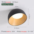 Modern Wood Grain Ceiling Lamp: Creative Minimalist Bedroom Study Light