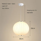 Tatami Fabric Shade LED Pendant Lights for Living Dining Bedroom