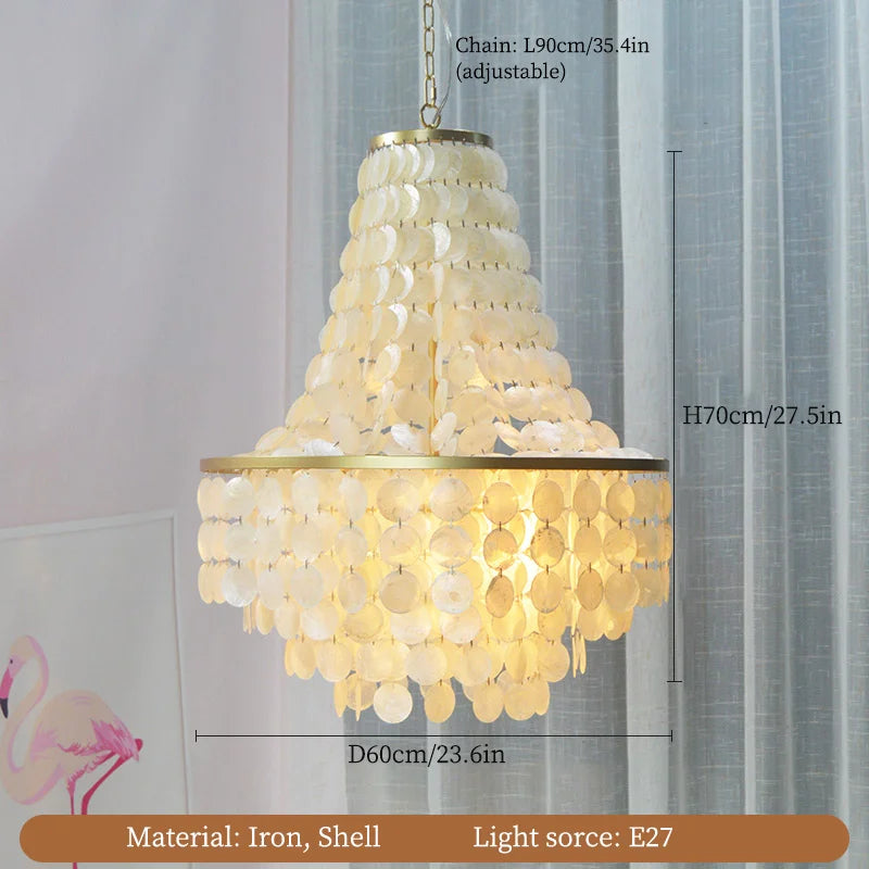 Modern Luxury Shell LED Ceiling Chandelier for Home Decor - Villa, Living Room, Staircase