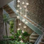 Crystal LED Chandelier for Staircase: Luxury Indoor Stair Lighting Fixture