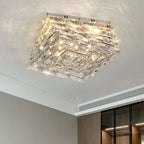 Crystal Ceiling Lamp: Modern Minimalist Indoor LED Lighting for Living Room, Dining & Bedroom
