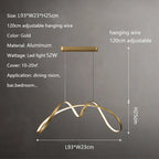 Modern Copper LED Chandelier for Dining Room and Bedroom Lighting