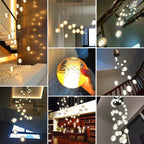 Crystal Ceiling Chandelier for Staircase & Hallway, Elegant Long Cable Pendant Light