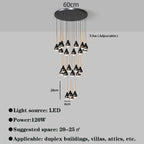 Modern LED Chandelier for Villa Living Room, Staircase Pendant Light