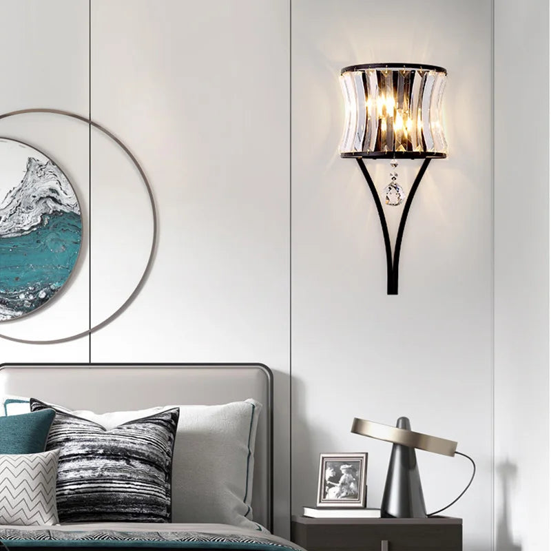 Teardrop Crystal Wall Lamp: Simplistic Luxury for Bedroom, Living Room, and Aisle