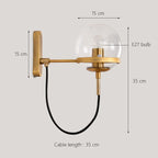 Glass Shade Wall Sconce Lamps for Hotel Bedroom LED Lights