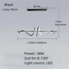 Modern Curved Dining Table Pendant Lamp LED Suspension Lighting