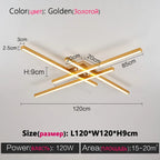 Black Chandelier LED Ceiling Lamp: Nordic Minimalist Square Bedroom Living Room Lighting