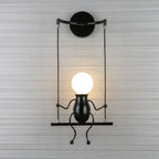 Little Man LED Wall Light: Modern, Simple, Creative Design for Children's Bedroom