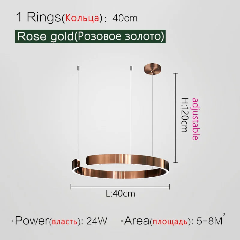 LED Ring Chandelier for Home Decor - Modern Nordic Style Lighting