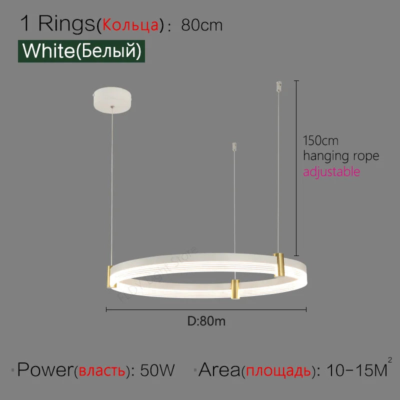 Simple Modern LED Chandelier - Luxury Nordic Design for Living Room, Bedroom, and Restaurant