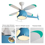 Aircraft Ceiling Fan Chandelier LED Light Remote Dimming Fixture