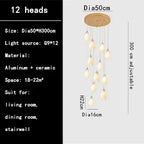 Magnolia Ceramic LED Chandelier for Duplex Living Room and Dining Room