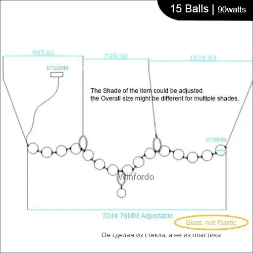 Nordic Glass Pendant Light Fixture Ceiling Lamp Modern Design