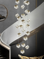 Crystal Modern Chandelier for Living Room Luxury Loft LED Lighting Staircase Chandelier